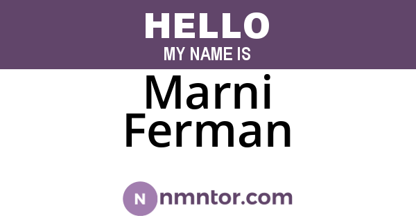 Marni Ferman