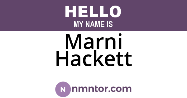 Marni Hackett