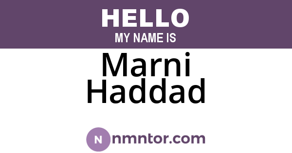 Marni Haddad