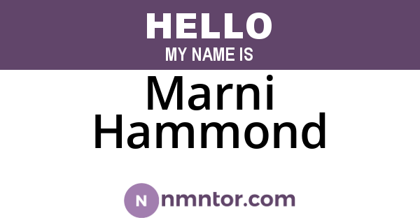 Marni Hammond