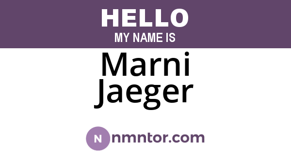 Marni Jaeger