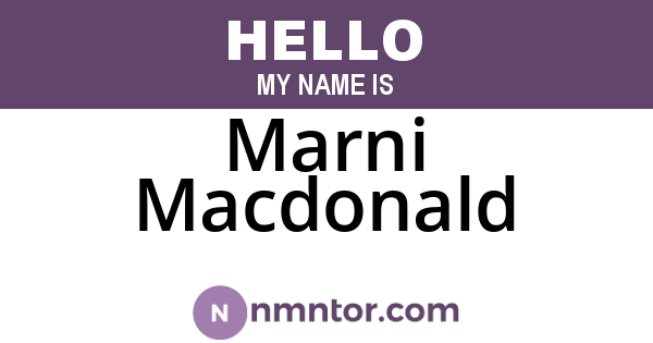 Marni Macdonald