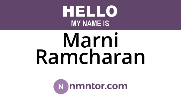 Marni Ramcharan