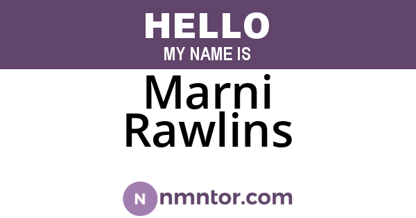 Marni Rawlins