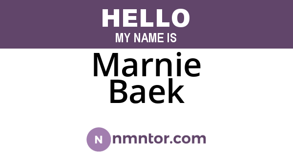 Marnie Baek