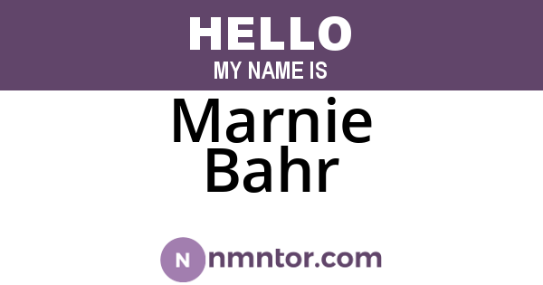Marnie Bahr