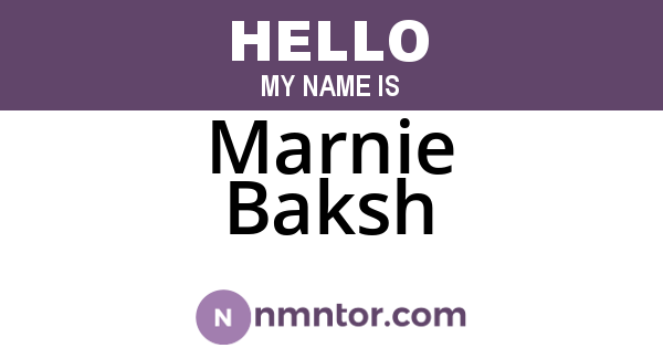 Marnie Baksh