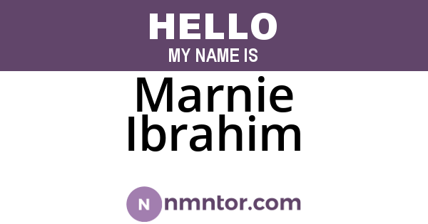 Marnie Ibrahim