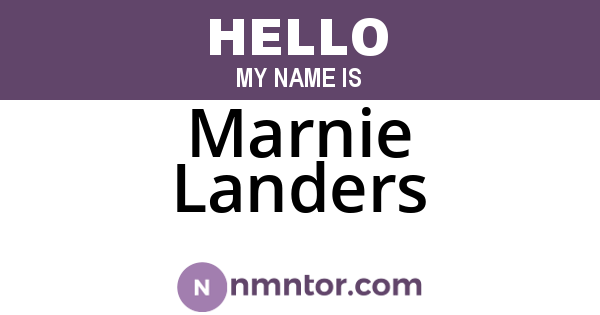 Marnie Landers