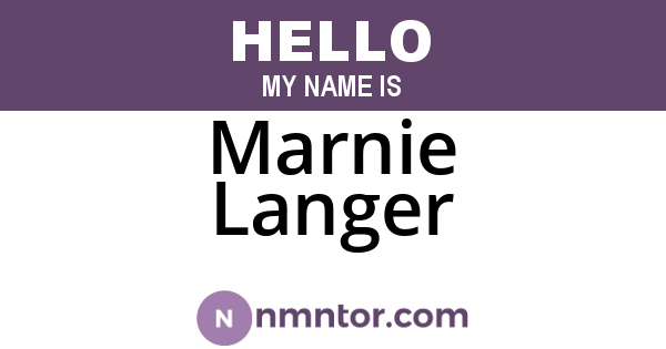 Marnie Langer