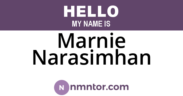 Marnie Narasimhan