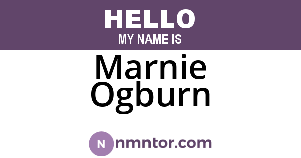 Marnie Ogburn