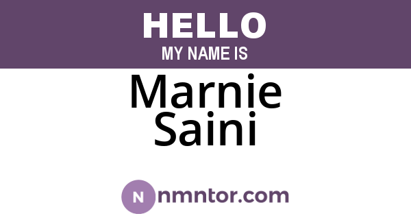 Marnie Saini