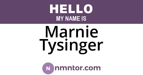 Marnie Tysinger