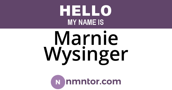 Marnie Wysinger