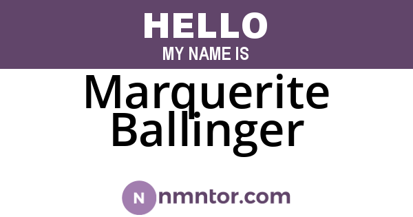 Marquerite Ballinger