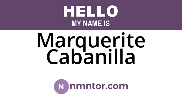 Marquerite Cabanilla