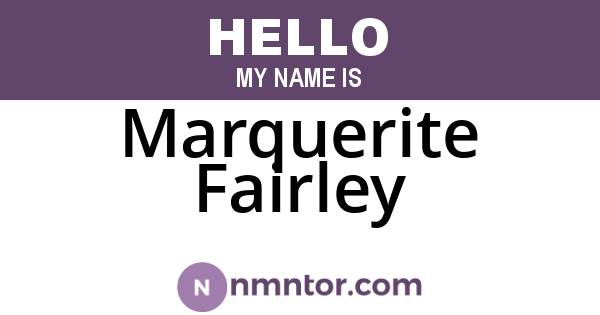 Marquerite Fairley