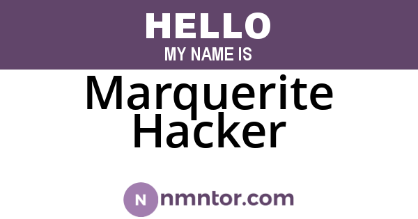 Marquerite Hacker