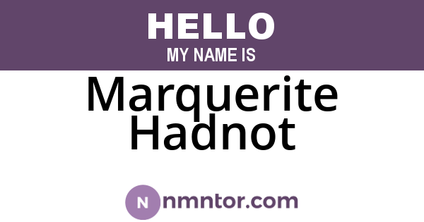 Marquerite Hadnot