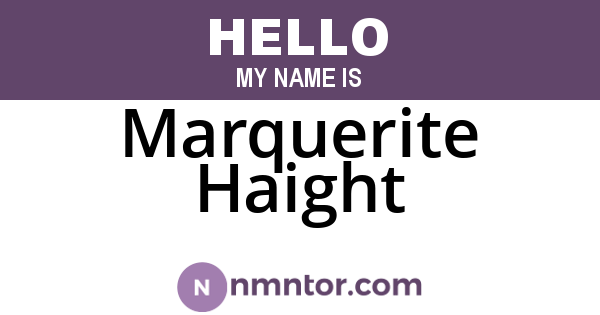 Marquerite Haight