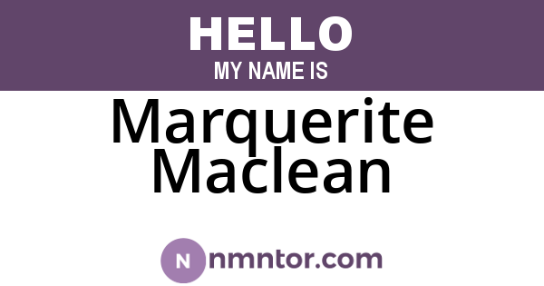Marquerite Maclean