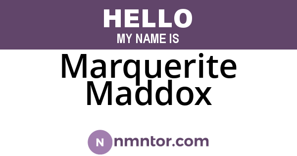 Marquerite Maddox