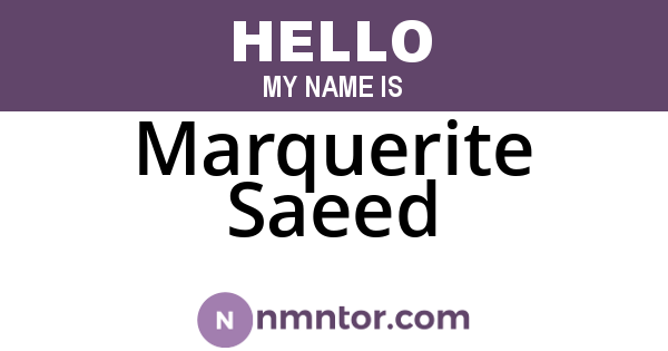 Marquerite Saeed