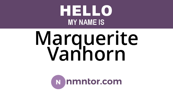 Marquerite Vanhorn