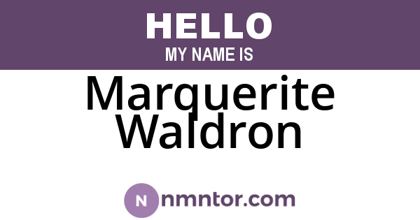 Marquerite Waldron