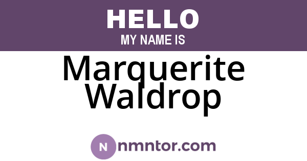 Marquerite Waldrop