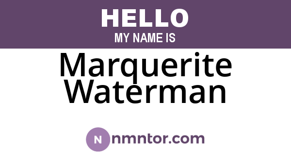 Marquerite Waterman