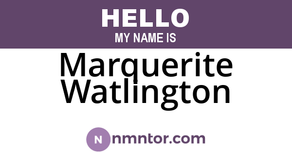 Marquerite Watlington