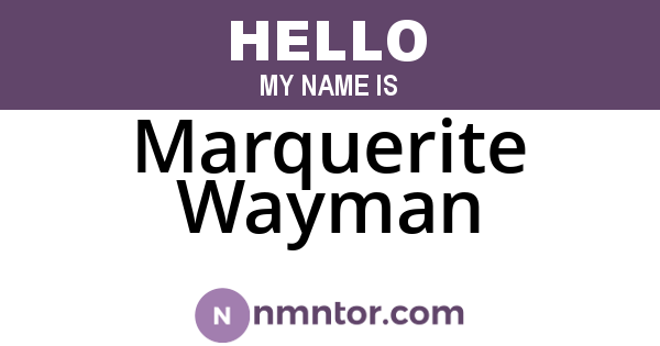 Marquerite Wayman