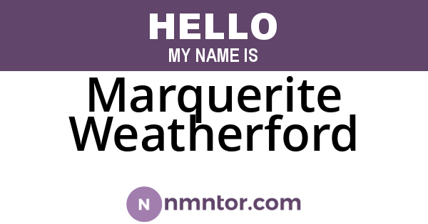 Marquerite Weatherford