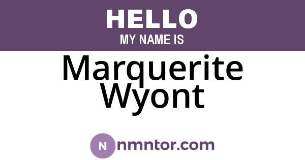 Marquerite Wyont