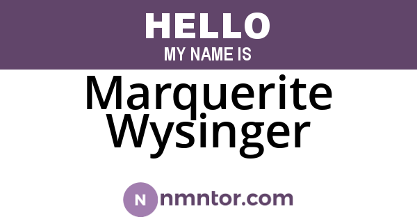 Marquerite Wysinger