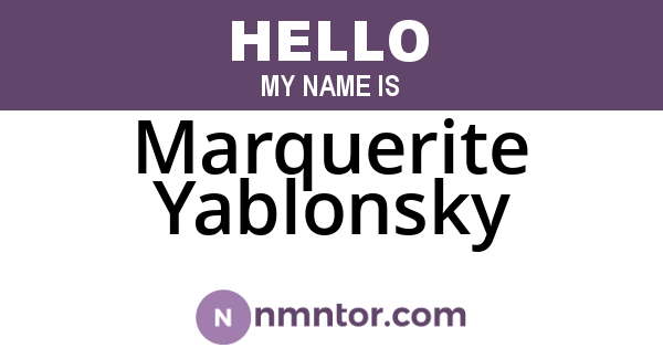 Marquerite Yablonsky