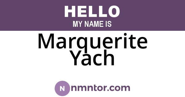 Marquerite Yach