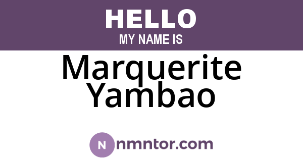 Marquerite Yambao