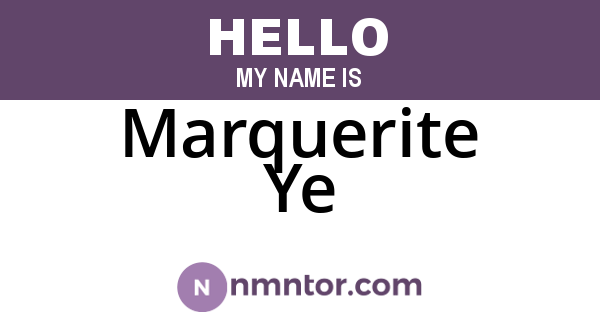 Marquerite Ye