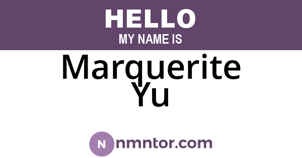 Marquerite Yu