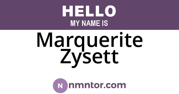 Marquerite Zysett