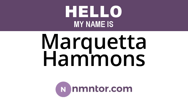 Marquetta Hammons