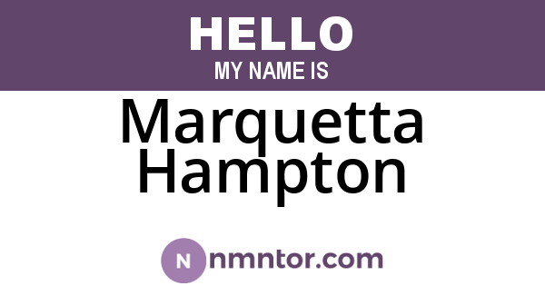 Marquetta Hampton