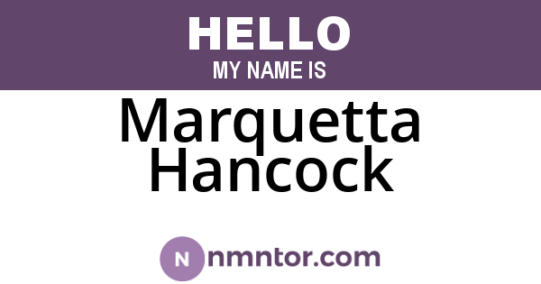 Marquetta Hancock