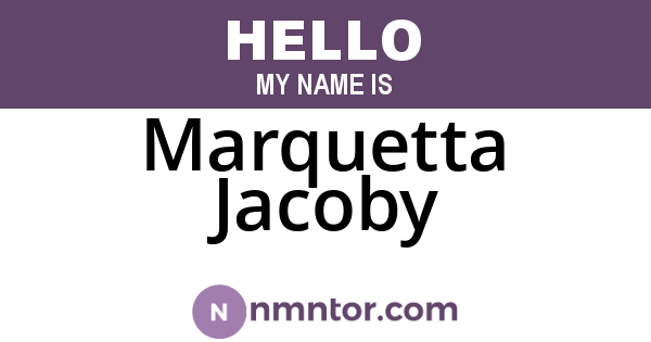 Marquetta Jacoby