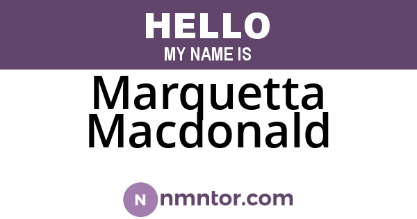 Marquetta Macdonald