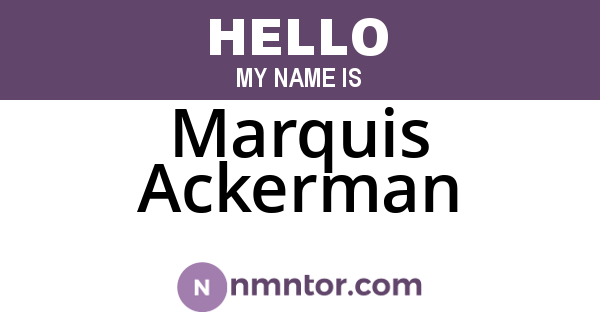 Marquis Ackerman
