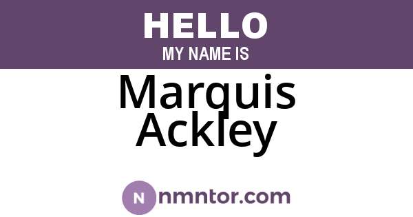 Marquis Ackley